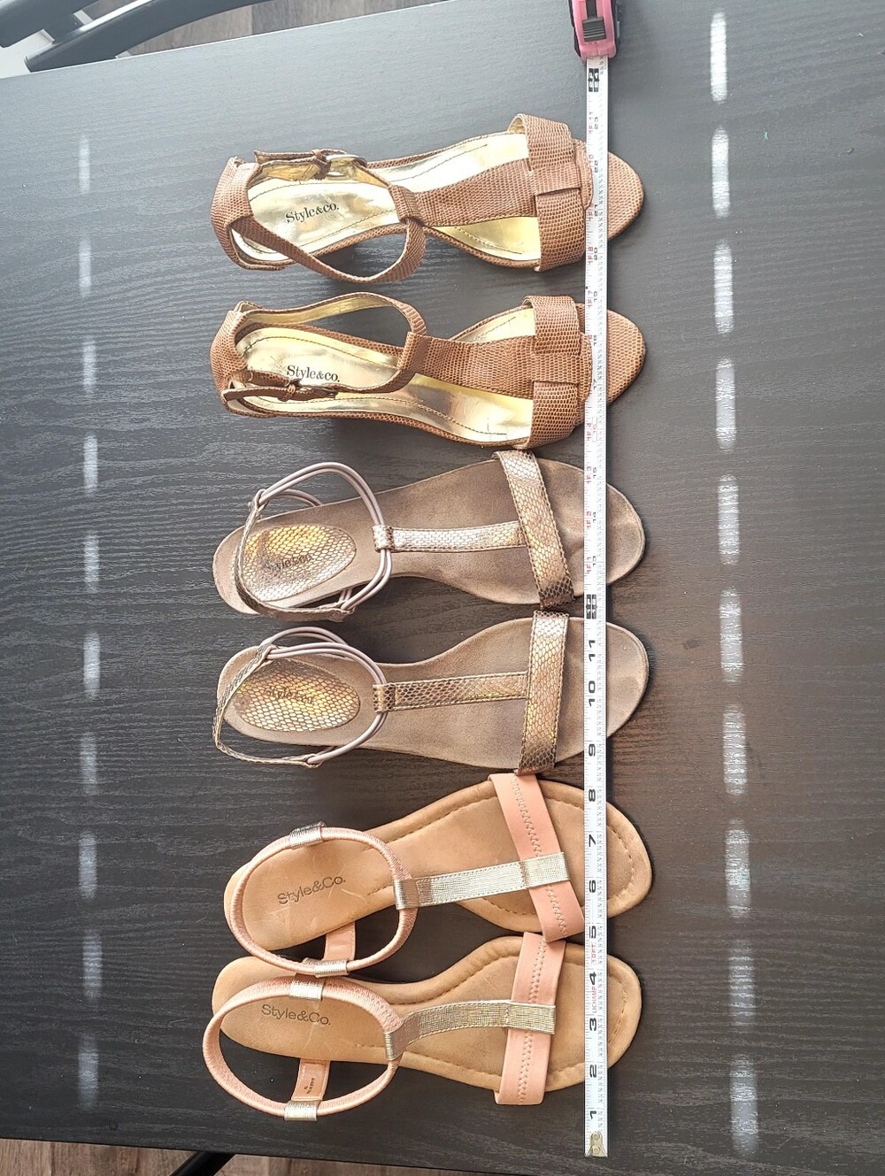 LOT OF 3 Style & Co Sandals Size 7 Flat Wedge Block Heel EUC Bundle